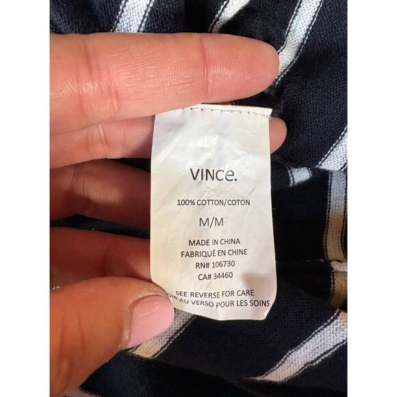 Vince Full Length Striped Knit Tank Maxi Dress Stretchy Scoop Neck - M - Picture 8 of 9